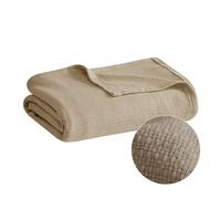 Madison Park Premium Soft Cozy Luxury Cotton Blanket for Bed, Couch or Sofa, Khaki, Twin