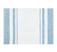 Madison Park Reversible Spa Rug 100%-Cotton Striped Ultra Soft Water Fast Bath Non-Slip Absorbent Quick Dry Mats for Tub, Shower Room, and Bathroom, 20"x30", Blue (MP72-6210)
