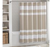 Madison Park Shower Curtain Spa Waffle Weave Long Shower Curtain for Bathroom 3M Scotchgard Moisture Management, Spa Quality Modern Shower Curtains for Bathroom, Long 72x78 Taupe