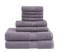 Madison Park SIGNATURE 800GSM 100% Cotton Luxurious Bath Towel Set Highly Absorbent, Quick Dry, Hotel & Spa Quality for Bathroom, 30 x 54, Light Purple 8 Piece