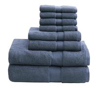 Madison Park SIGNATURE 800GSM 100% Cotton Luxurious Bath Towel Set, Slate Blue, Multi-Sizes