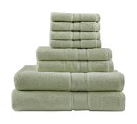 Madison Park SIGNATURE Towel Set 800 GSM Cotton Turkish Towels for Bathroom, Oversized 100% Cotton Bath Towels Set for 8 Pieces, 2 Bath Towels, 2 Hand Towels, 4 Washcloths, Assorted Sizes, Sage Green