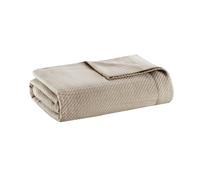 Madison Park Soft Certified 100% Egyptian Cotton Breathable Cozy Blanket, Premium Waffle Knit Classic Design, Luxury All Season Lightweight Cover for Bed, Couch and Sofa, Khaki King(108"x90")