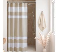 Madison Park Spa Waffle Shower Curtain Pieced Fabric with 3M Scotchgard Moisture Management Modern Home Bathroom Decorations, Stall 54"x78", Taupe