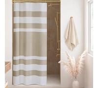 Madison Park Spa Waffle Shower Curtain Pieced Fabric with 3M Scotchgard Moisture Management Modern Home Bathroom Decorations, Stall 54"x78", Taupe