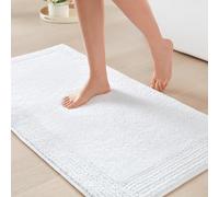 Madison Park Splendor Reversible 100% Cotton Tufted Bathroom Rug-3000 GSM Hotel Quality Luxurious Plush Medium Pile Bath Mat Absorbent, Quick Dry, Shower Room Décor, 24x36 White