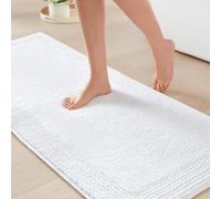 Madison Park Splendor Reversible 100% Cotton Tufted Bathroom Rug-3000 GSM Hotel Quality Luxurious Plush Medium Pile Bath Mat Absorbent, Quick Dry, Shower Room Décor, 24x60 White