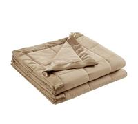 Madison Park Windom Down Alternative Blanket, Premium 3M Scotchgard Moisture Wicking Treatment, Lightweight and Soft Bed Cover For All Season, Satin Trim, Brown Full/Queen