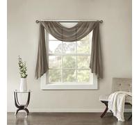 Madison Park Window Curtain Panels, Polyester, Taupe, 144" x 42"