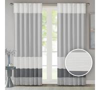 Madison Park Window Curtain Single Panel Faux Silk, Elegant Pleats, Rod Pocket Curtains for Living Room Privacy, Room Darkening Window Curtain for Bedroom and Dorm, Amherst, 84" L x 50" W, Grey