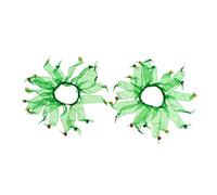 MADISON TYLER 2 x Christmas Elastic Hair Ties Green Transparent Ribbon with Bells Christmas Gifts for Kids Girls