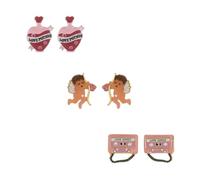 Madison Tyler 3Pcs Valentines Stud Earrings for Women | Fun Pink Strawberry Candy Wine Bottle Radio Angle Earrings LOVE POTION Earrings | Valentines Holiday Festive Jewelry Party Gifts, Zinc