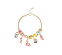 Madison Tyler 4th of July Bracelet | Summerween Beach Bucket Ghost Eye Cream Cone American Flag Charm Bracelet | Independence Day Patriotic Bracelet Holiday Jewelry, 7.25 Inches, Rhinestone