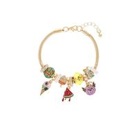 Madison Tyler 4th of July Bracelet | Summerween Beach Bucket Ghost Eye Cream Cone American Flag Charm Bracelet | Independence Day Patriotic Bracelet Holiday Jewelry, 7.25 Inches, Rhinestone