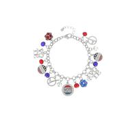 Madison Tyler American Charm Bracelet for Women | Patriotic Silver Star Link Bracelet | 2024 Presidential Election Collection Bracelet for Women Jewelry Gift, 7 Inch, Silver, crystal