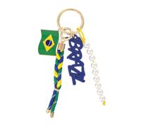 Madison Tyler American Mexican Brazilian Argentinian French British Spanish Flag Keychain | Country Patriotic Purse Bag Charm, Brazil, 6.5 Inch