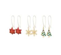 Madison Tyler Christmas Earring Set for Women | Cute Xmas Earrings for Women | 3 Pairs Santa Claus Bow Bear Snowman Reindeer Dangle Holiday Earrings Jewelry Hypoallergenic, Zinc, Rhinestone