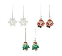 Madison Tyler Christmas Earring Set for Women | Cute Xmas Earrings for Women | 3 Pairs Santa Claus Bow Bear Snowman Reindeer Dangle Holiday Earrings Jewelry Hypoallergenic, Zinc, Rhinestone