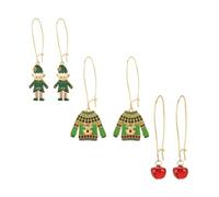 Madison Tyler Christmas Earring Set for Women | Cute Xmas Earrings for Women | 3 Pairs Santa Claus Bow Bear Snowman Reindeer Dangle Holiday Earrings Jewelry Hypoallergenic, Zinc, Rhinestone