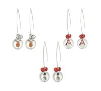 Madison Tyler Christmas Earring Set for Women | Cute Xmas Earrings for Women | 3 Pairs Santa Claus Bow Bear Snowman Reindeer Dangle Holiday Earrings Jewelry Hypoallergenic, Zinc, Rhinestone