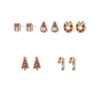 Madison Tyler Christmas Earring Set for Women | Cute Xmas Earrings for Women | Small Snowman Bear Santa Claus Snowflake Reindeer Stud Holiday Earrings Jewelry Hypoallergenic, Zinc, Rhinestone