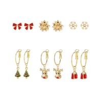 Madison Tyler Christmas Earring Set for Women | Cute Xmas Earrings for Women | Small Snowman Bear Santa Claus Snowflake Reindeer Stud Holiday Earrings Jewelry Hypoallergenic, Zinc, Rhinestone