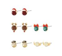 Madison Tyler Christmas Earring Set for Women | Cute Xmas Earrings for Women | Small Snowman Bear Santa Claus Snowflake Reindeer Stud Holiday Earrings Jewelry Hypoallergenic, Zinc, Rhinestone