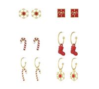 Madison Tyler Christmas Earring Set for Women | Cute Xmas Earrings for Women | Small Snowman Bear Santa Claus Snowflake Reindeer Stud Holiday Earrings Jewelry Hypoallergenic, Zinc, Rhinestone