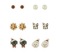 Madison Tyler Christmas Earring Set for Women | Cute Xmas Earrings for Women | Small Snowman Bear Santa Claus Snowflake Reindeer Stud Holiday Earrings Jewelry Hypoallergenic, Zinc, Rhinestone