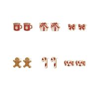 Madison Tyler Christmas Earring Set for Women | Cute Xmas Earrings for Women | Small Snowman Bear Santa Claus Snowflake Reindeer Stud Holiday Earrings Jewelry Hypoallergenic, Zinc, Rhinestone