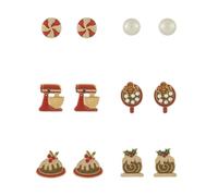 Madison Tyler Christmas Earring Set for Women | Cute Xmas Earrings for Women | Small Snowman Bear Santa Claus Snowflake Reindeer Stud Holiday Earrings Jewelry Hypoallergenic, Zinc, Rhinestone
