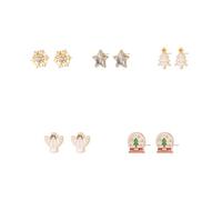 Madison Tyler Christmas Earring Set for Women | Cute Xmas Earrings for Women | Small Snowman Bear Santa Claus Snowflake Reindeer Stud Holiday Earrings Jewelry Hypoallergenic, Zinc, Rhinestone