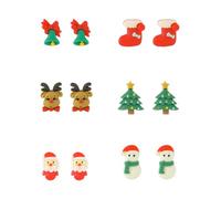 Madison Tyler Christmas Earring Set for Women | Cute Xmas Earrings for Women | Small Snowman Bear Santa Claus Snowflake Reindeer Stud Holiday Earrings Jewelry Hypoallergenic, Zinc, Rhinestone