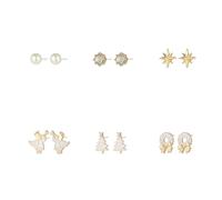 Madison Tyler Christmas Earring Set for Women | Cute Xmas Earrings for Women | Small Snowman Bear Santa Claus Snowflake Reindeer Stud Holiday Earrings Jewelry Hypoallergenic, Zinc, Rhinestone