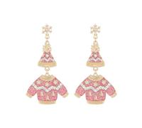 Madison Tyler Christmas Earrings for Women | Xmas Red Bow Noel Santa Claus Pink Bear Socks House Nutcracker Candy Beanie Sweater Gingerbread Man Espresso Martini Earrings Holiday Jewelry, Zinc