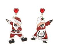 Madison Tyler Christmas Earrings for Women | Xmas Red Bow Noel Santa Claus Pink Bear Socks House Nutcracker Candy Beanie Sweater Gingerbread Man Espresso Martini Earrings Holiday Jewelry, Zinc