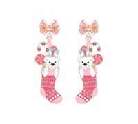 Madison Tyler Christmas Earrings for Women | Xmas Red Bow Noel Santa Claus Pink Bear Socks House Nutcracker Candy Beanie Sweater Gingerbread Man Espresso Martini Earrings Holiday Jewelry, Zinc