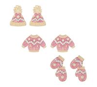 Madison Tyler Christmas Earrings for Women | Xmas Red Bow Noel Santa Claus Pink Bear Socks House Nutcracker Candy Beanie Sweater Gingerbread Man Espresso Martini Earrings Holiday Jewelry, Zinc