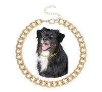 Madison Tyler Dog Gold Chains Necklace | Cuban Link Durable Dog Necklace | Cute Fashion Pet Collar | Light Metal Jewelry Bold Chain Puppy Accessories | Pet Necklace Gift 19 inches
