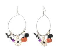 Madison Tyler Halloween Earrings for Women | Skeleton | Skull | Ghost | Pumpkin | Spider web | Wizard hat | Trick or Treat | Halloween Dangle Earrings Gift, Zinc, Rhinestone