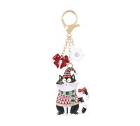 Madison Tyler Pink Christmas Bag Charms for Handbags | Xmas Cute Pink Tree Penguin Gloves Dog Nutcracker Mug Candy Cane Espresso Martini Santa Claus Keychain Purse Charms, Cat, 5"