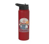 Madison Wisconsin Capitol Cityscape Art Stainless Steel Insulated Water Bottle