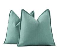 Madizz Textured Chenille Cushion Covers Set of 2 Super Soft Decorative Throw Pillow Covers Boho Pillowcases Modern Home Decor for Sofa Bedroom 18x18 inch, 45x45 cm, Aqua