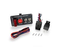 Madlife Garage 4 Switch 12V Car/Boat Racing Ignition Engine Switching Panel Start Push Button Toggle With Aircraft Cover Carbon Fiber Face Plate