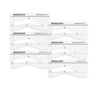 MADLUVV Best Eyebrow Shaping Stencil Kit, Set Of 6 Plastic Reusable Stencils For Semi Permanent Microblading Tattoo & Makeup Artists (Low Profile)