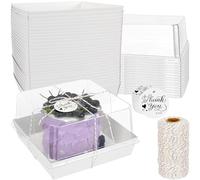 MADLYN RHUE 30 Pack Charcuterie Boxes with Clear Lids, 7 x7 Inches Dessert Boxes, To Go Boxes Disposable Food Containers for Cake, Cookie, Sandwiches, Strawberries