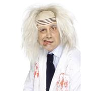 Madman Wig, Grey, With Bald Top - wig madman fancy dress mens scientist smiffys costume grey accessory halloween