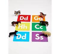 MADMOM Farm Animals Toys for Kids Figures with Flashcards - MatchUp Educational Game - Realistic Looking Large Plastic 6 Figurines Set With Activities