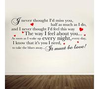 Madness It Must be Love Lyrics Adult Teen Wall Art Wall Sticker Decal Bedroom Quotes Vinyl Mural Study Room Decor 54x90cm