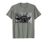 Madness Suggs & Group Baggy Trousers by Virginia Turbett T-Shirt, Men, Olive Heather, Large